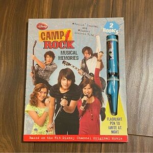 Disney Camp Rock-Musical Memories-2 Books Journal & Flashlight Pen-2008-NEW